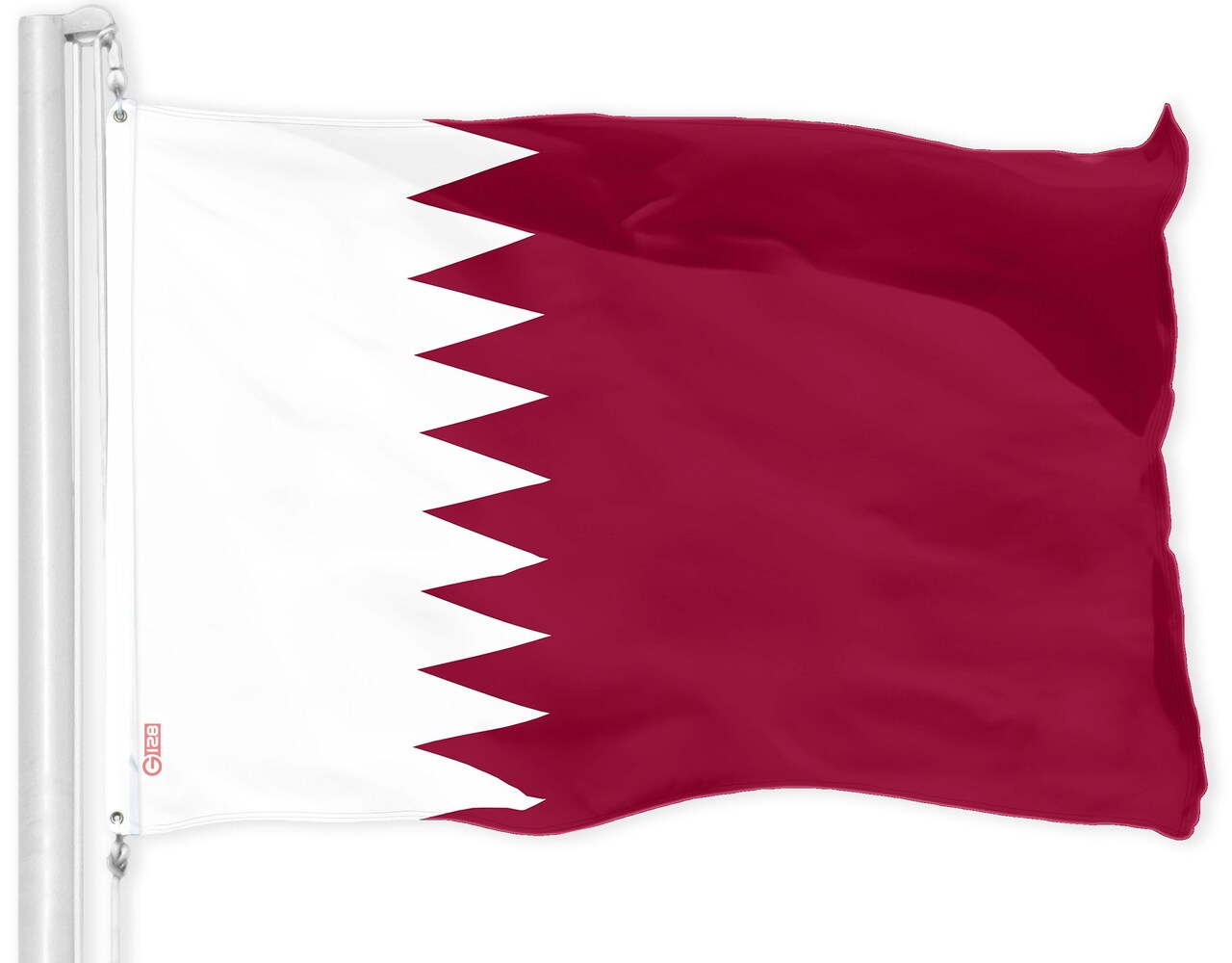 G128 Qatar Qatari Flag | 3x5 Ft | LiteWeave Pro Series Printed 150D Polyester | Country Flag, Indoor/Outdoor, Vibrant Colors, Brass Grommets, Thicker and More Durable Than 100D 75D Polyester
